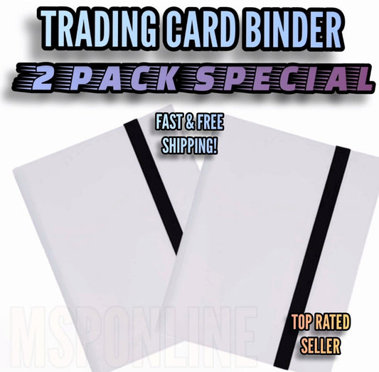 (2) PACK - 360 Pocket Trading Card Binder Side Loading Elastic WHITE 9 pokemon