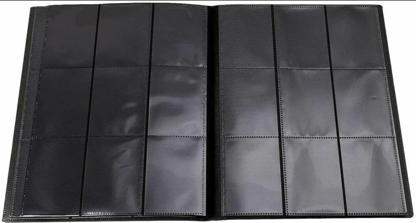 (2) PACK - 360 Pocket Trading Card Binder Side Loading Elastic 9 | BLACK & GREEN