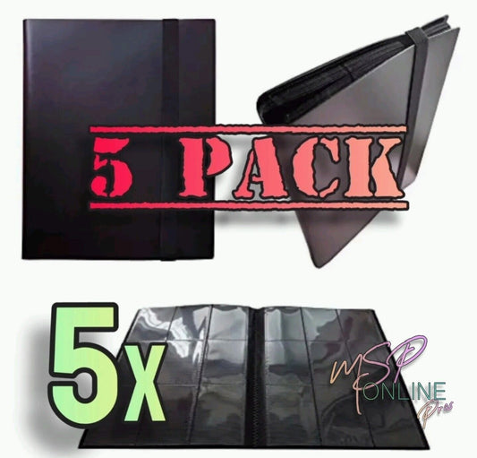 5 PACK - 360 Pocket Trading Card Binder Album Folder Elastic Holder Protector 9