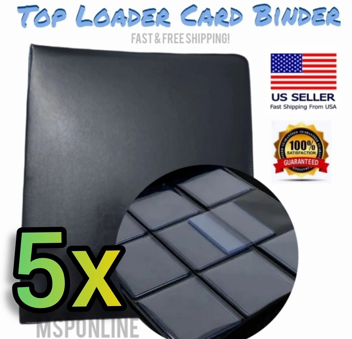 5x TopLoader Zipper Card Binder | SIDE LOADING | 252 Cards | 9 Pocket | 14 Page