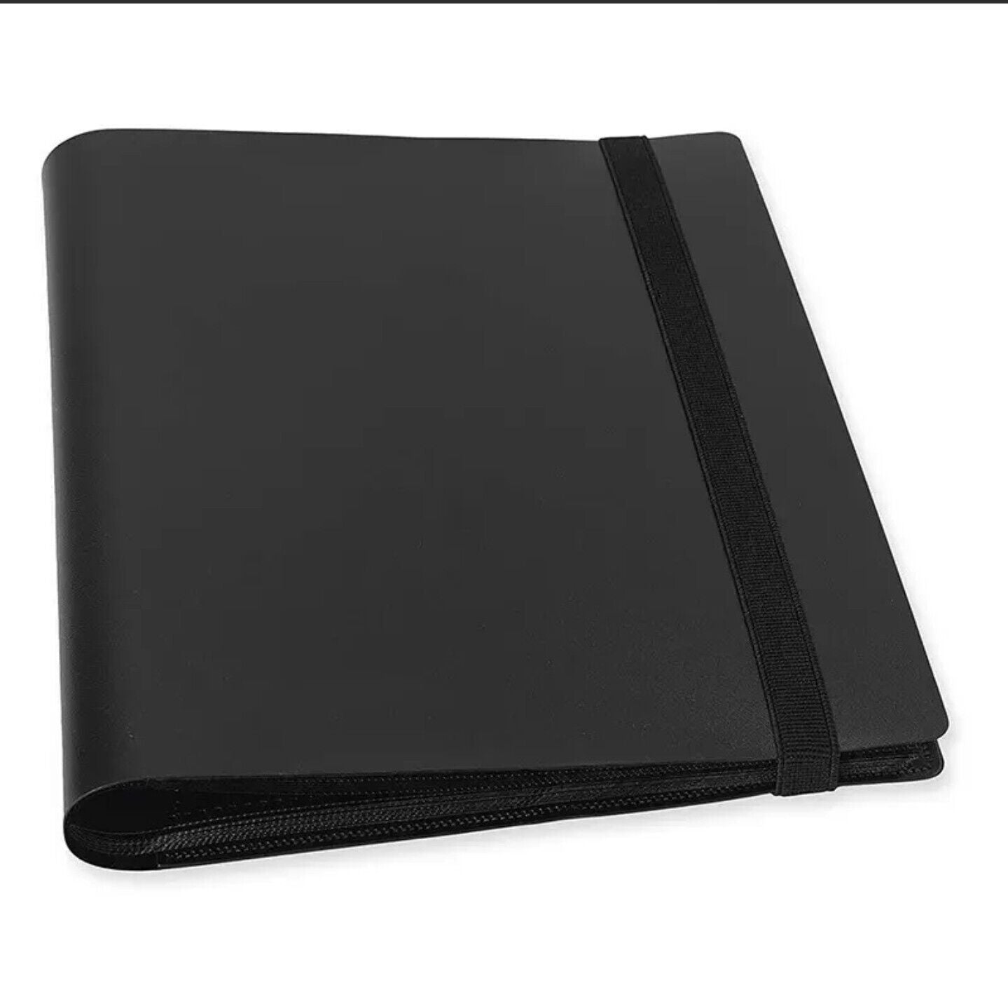 (2) PACK - 360 Pocket Trading Card Binder Side Loading Elastic 9 | BLACK & WHITE