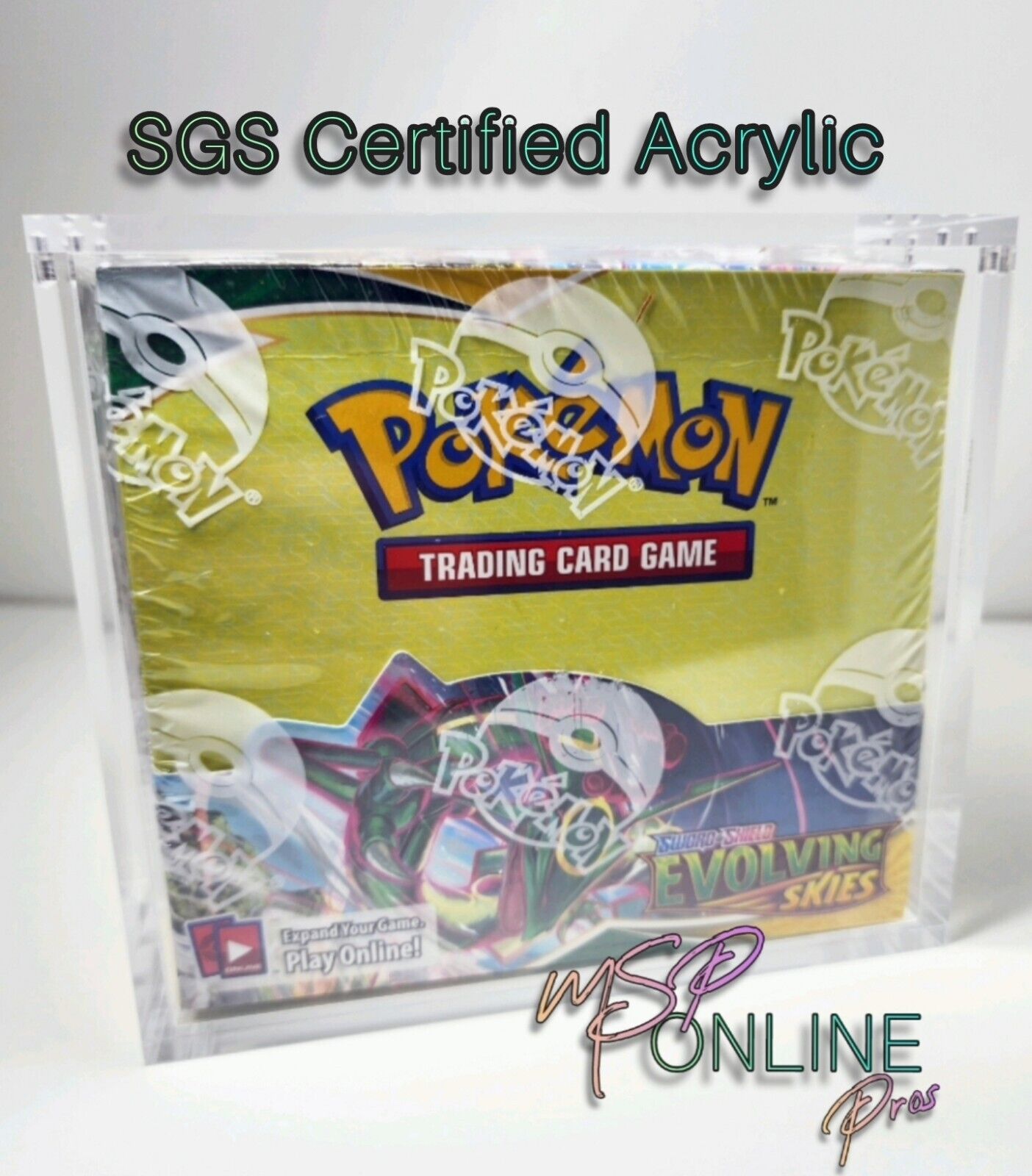 Acrylic Display Case for Pokemon Booster Box Stackable with Premium Magnetic Top