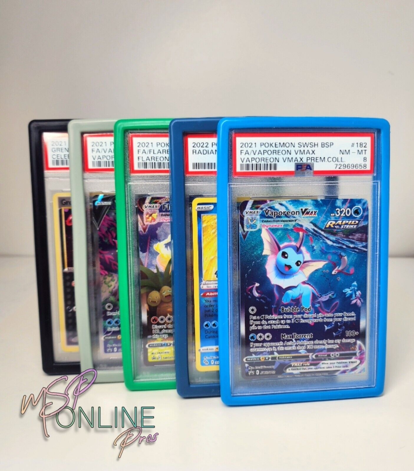 5x | PSA "Moon Collection" Slab Bumper Guard Protector Skin Graded Card Pokemon