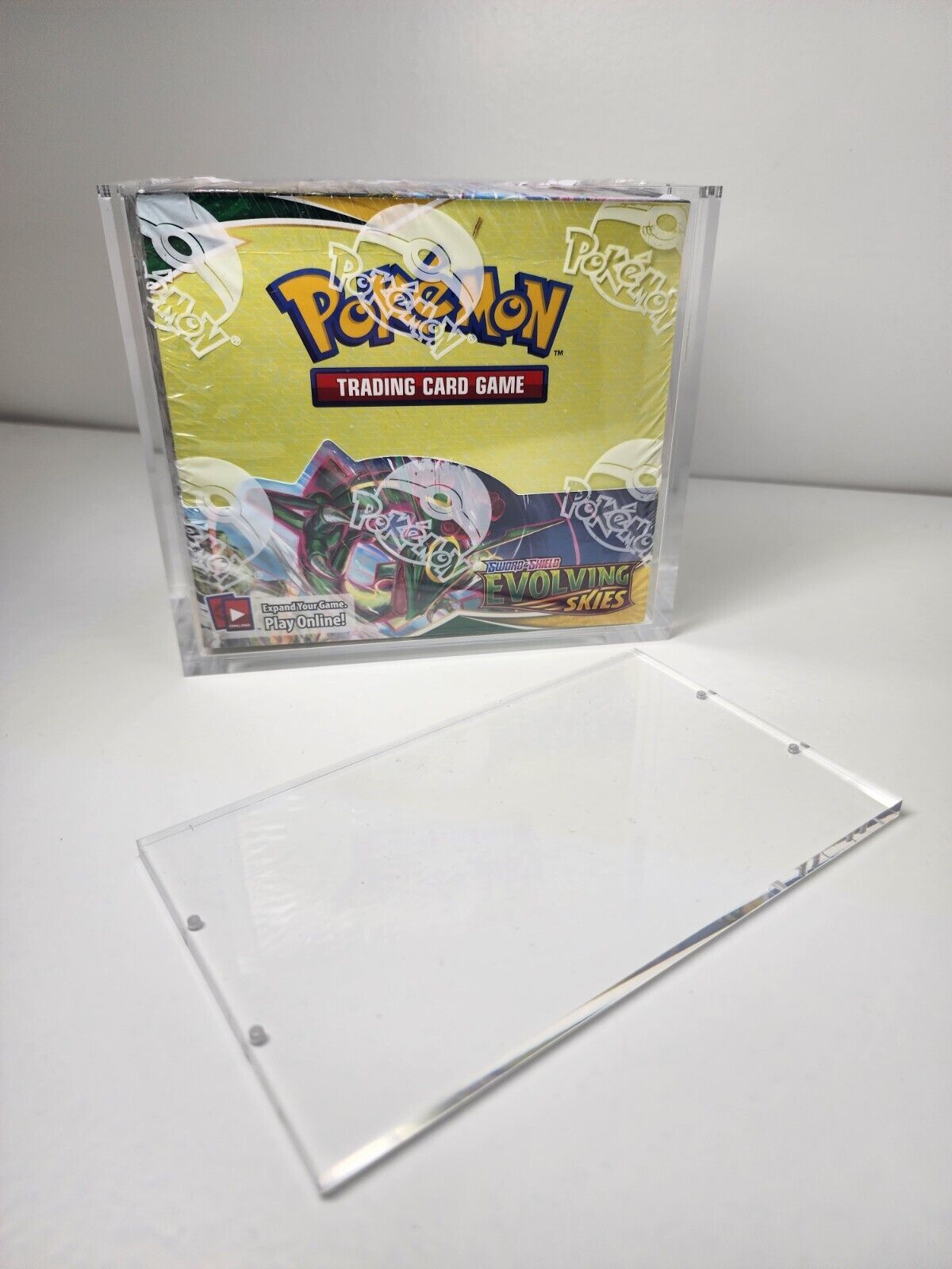 Acrylic Display Case for Pokemon Booster Box Stackable with Premium Magnetic Top