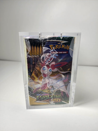 Acrylic Display Case for Pokemon Booster Box Stackable with Premium Magnetic Top